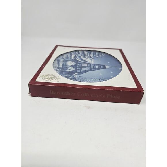 1990 BAREUTHER Christmas Plate The Old Forge In Rothenberg Vintage German Decor - Picture 7 of 9